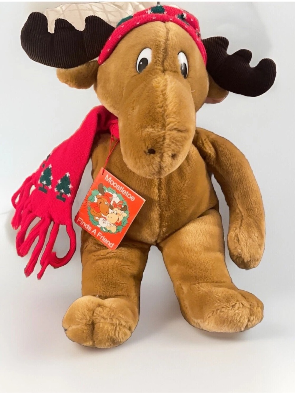Vintage 1987 Christmas Commonwealth Moostletoe Finds a Friend Plush/Stuffed